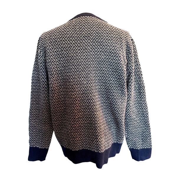 EUC! J. Crew 100% Lambswool Blue White CrewNeck Sweater Pullover Intarsia ZZ XL - Picture 2 of 6